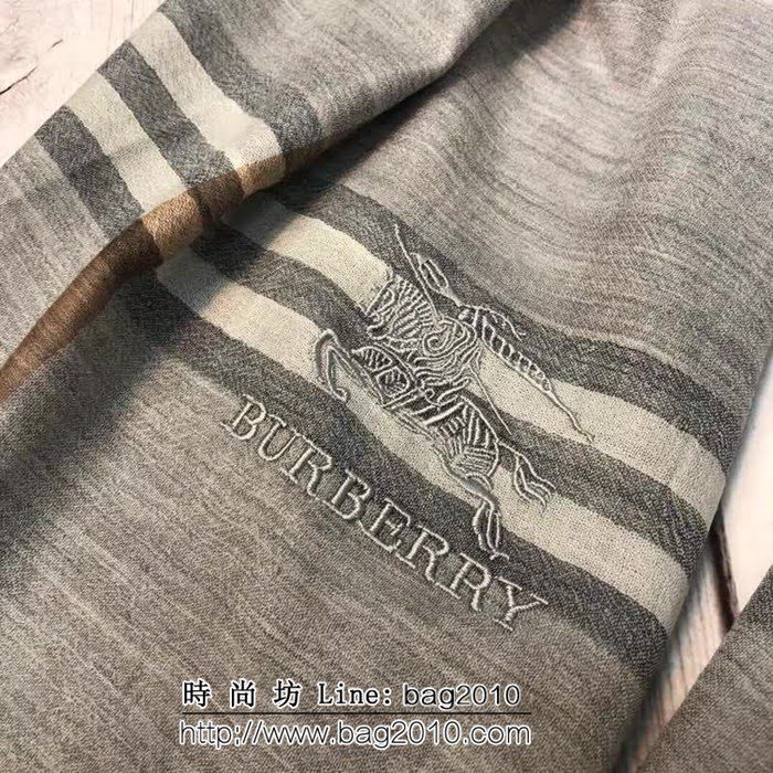 BURBERRY巴寶莉原單 18專櫃新款格紋戒指絨圍巾 LLWJ6079